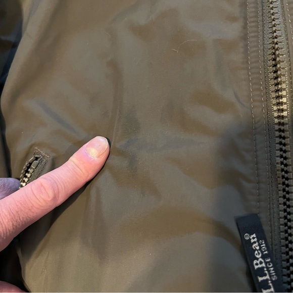 Vintage L. L. Bean Army Green Zip Up Jacket Thinsulate lining Size L 205107 - Picture 4 of 5